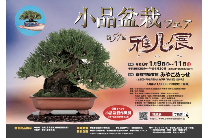 小品盆栽フェア 第51回 雅風展(京都市勧業館みやこめっせ)